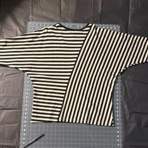 COS Striped Long Sleeve Top in Black and Cream